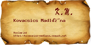 Kovacsics Madléna névjegykártya